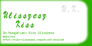 ulisszesz kiss business card